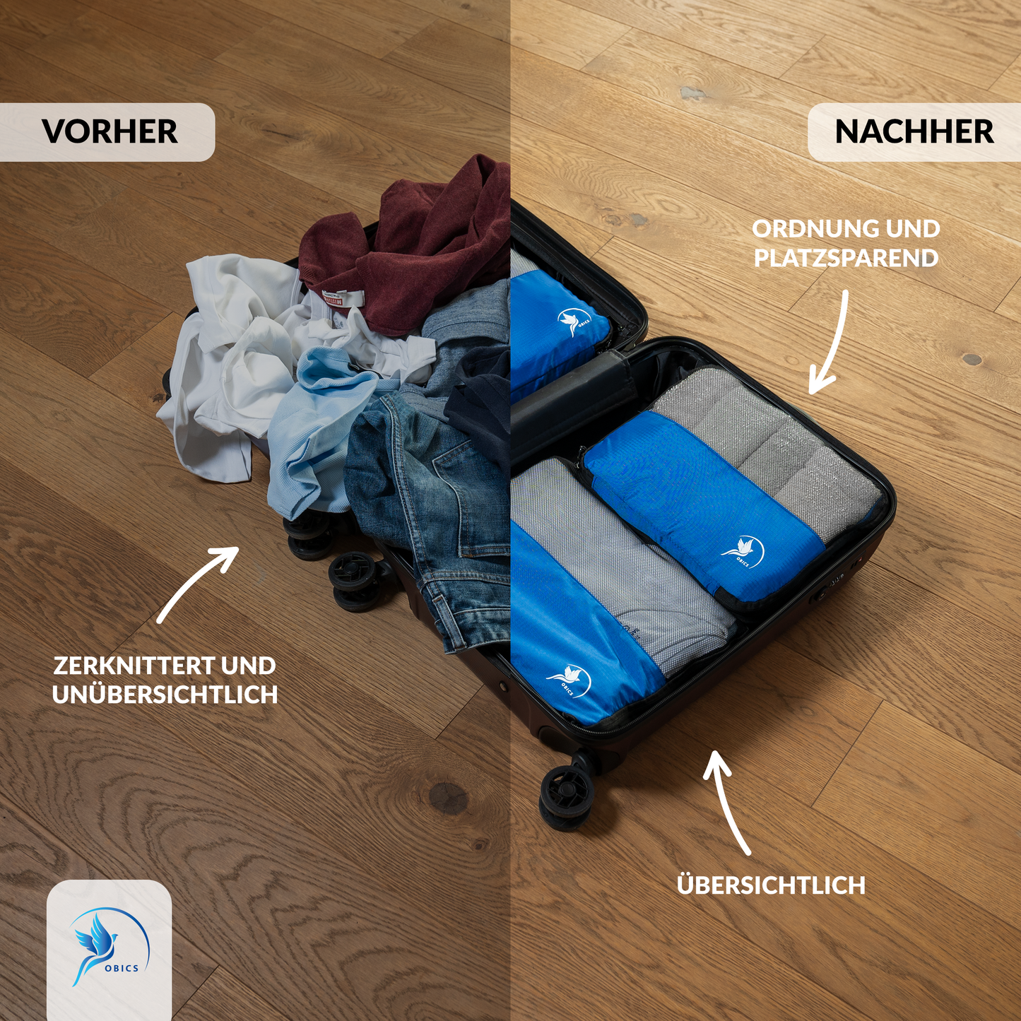 Komprimierbare Packtaschen 5er Set