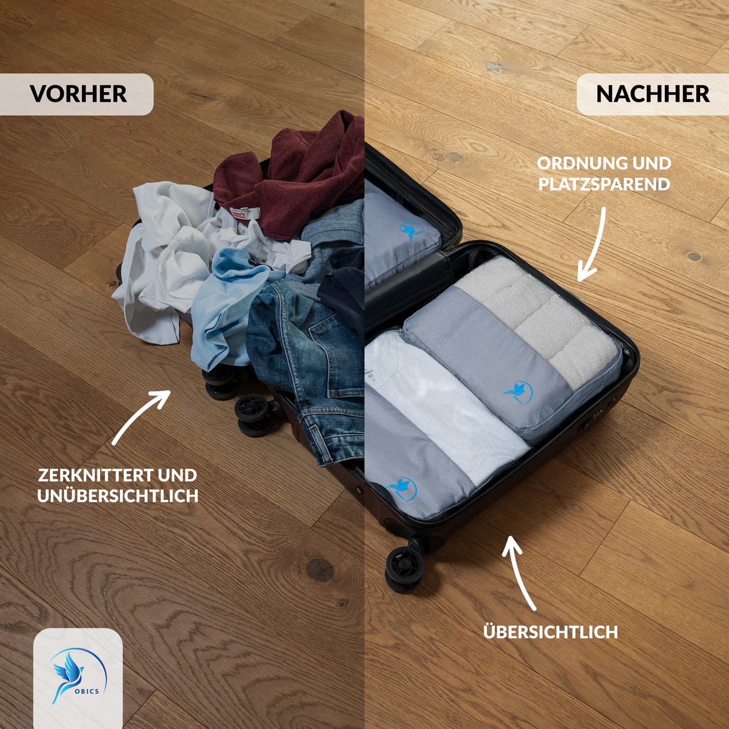 Komprimierbare Packtaschen 5er Set
