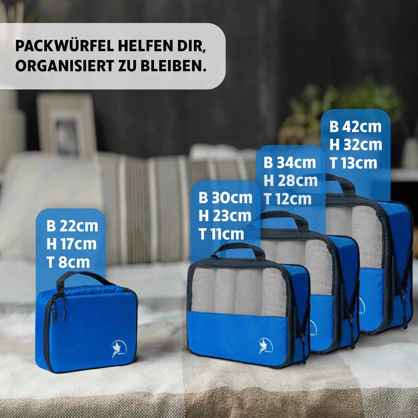Komprimierbare Packtaschen 5er Set
